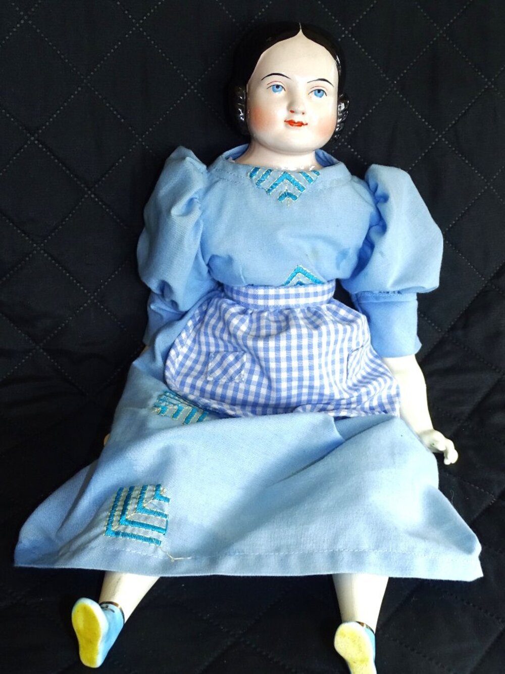 Beautiful Antique Porcelain Doll Fully Dressed 20"